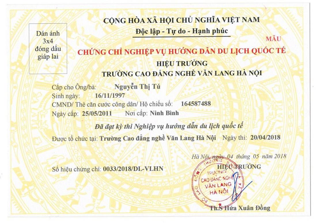 Làm bằng trung cấp hướng dẫn viên du lịch