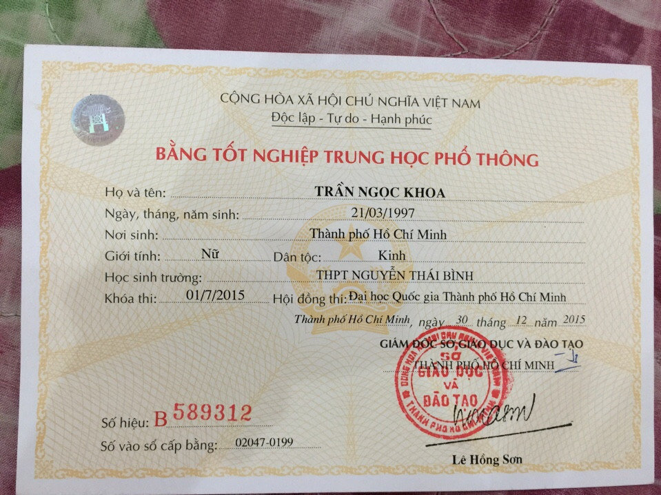 Dịch vụ làm bằng cấp 3 phôi thật