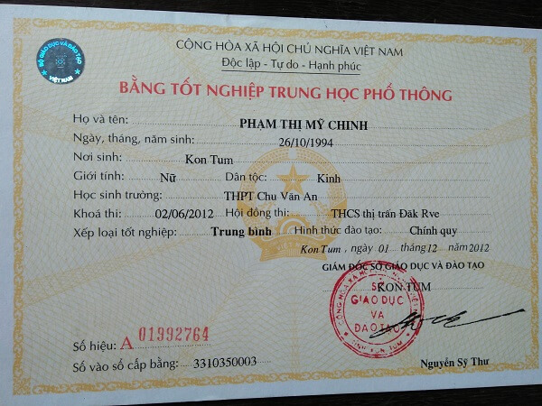 Làm bằng cấp 3 giá rẻ tại tphcm