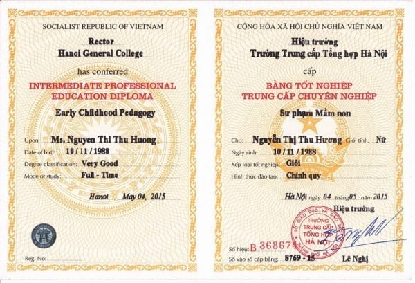 Làm bằng trung cấp mầm non giá rẻ